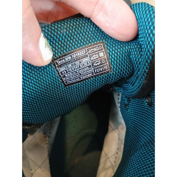 TEVA UTILITY WATERPROOF TALL BLACK TEAL HIKING BOOTS SZ 13 MEN 1018227 - Picture 3 of 8